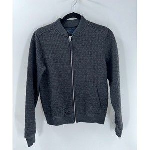Women's Gap Jacquard Bomber Heather Grey Jacket Size S